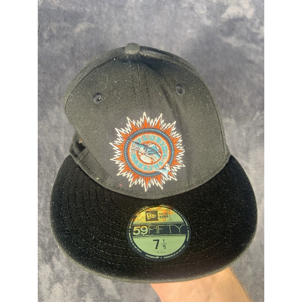 Florida Miami Marlins Hat Club New Era Black Dome 10th Anniversary Fitted 7 1/8